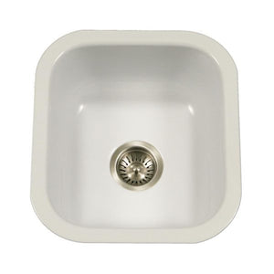 Hamat - CER-1618B-BQ - Enamel Steel Undermount Bar/Prep Sink, Biscuit