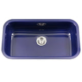 Hamat - CER-3118S-NB - Enamel Steel Undermount  Large Single Bowl Kitchen Sink, Navy Blue