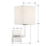 Chatham 1 Light Polished Nickel Sconce CHA-491-PN