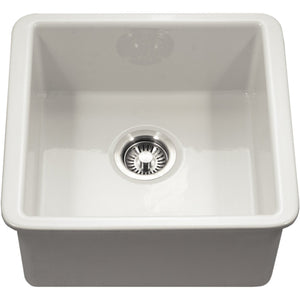 Hamat - CHE-1717BU-BQ - Undermount Fireclay Bar Sink, Biscuit