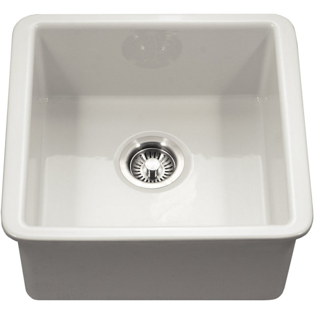 Hamat - CHE-1717BU-BQ - Undermount Fireclay Bar Sink, Biscuit