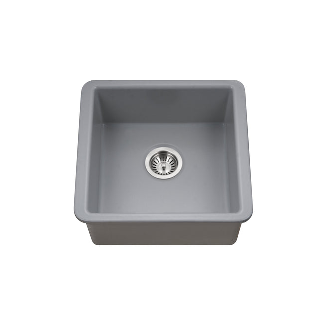 Hamat - CHE-1717BU-MG - Undermount Fireclay Bar Sink, Matte Grey