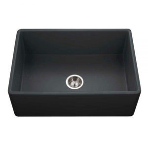 Hamat - CHE-3020SA-MB - Apron-Front Fireclay Single Bowl Kitchen Sink, Matte Black
