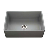 Hamat - CHE-3020SA-MG - Apron-Front Fireclay Single Bowl Kitchen Sink, Matte Grey