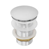 Ruvati Umbrella Style Push Pop-up Drain for Bathroom Sinks without Overflow - Chrome Finish - RVA5102CH
