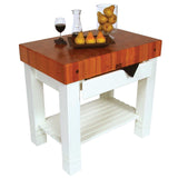 John Boos CHY-HMST36245-AL Rectangular Table in Alabaster Base (Cherry)