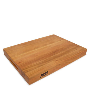 John Boos CHY-RA01 Cherry Wood Cutting Board for Kitchen Prep 18 Inches x 12 Inches, 2.25 Thick Reversible End Grain Rectangular Charcuterie Block 18X12X2.25 CHY-EDGE GR-REV-RA BRD-