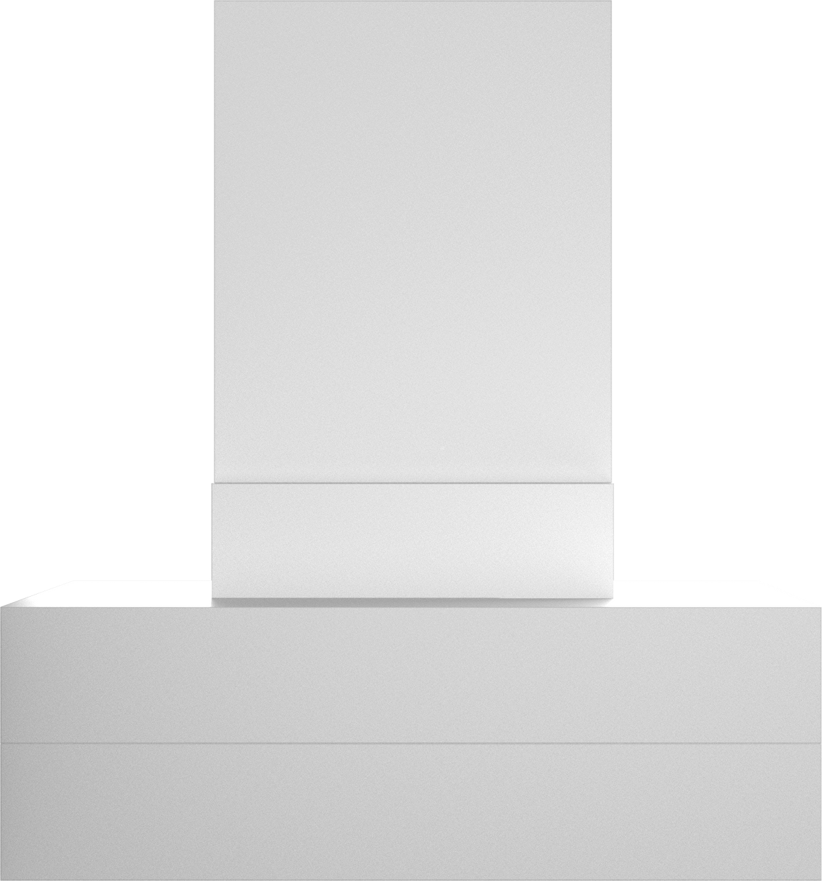 Vent-A-Hood CIEH9-254 WH 54" 550 CFM Contemporary Island Range Hood with Magic Lung Blower, White