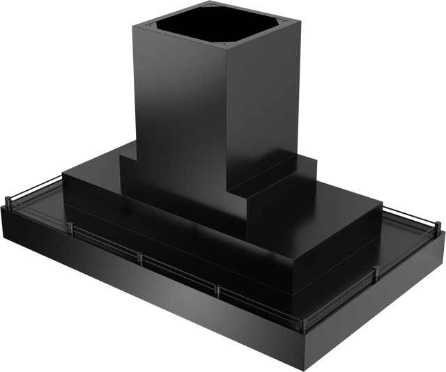 Vent-A-Hood CILH9-2+260 BC 60" 1100 CFM Contemporary Island Range Hood with Double Rectangle, Magic Lung Blower, Black Carbide