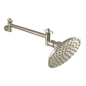 Victorian CK135K8 5-1/4 Inch Brass Shower Head with 10-Inch High-Low Shower Arm, Brushed Nickel