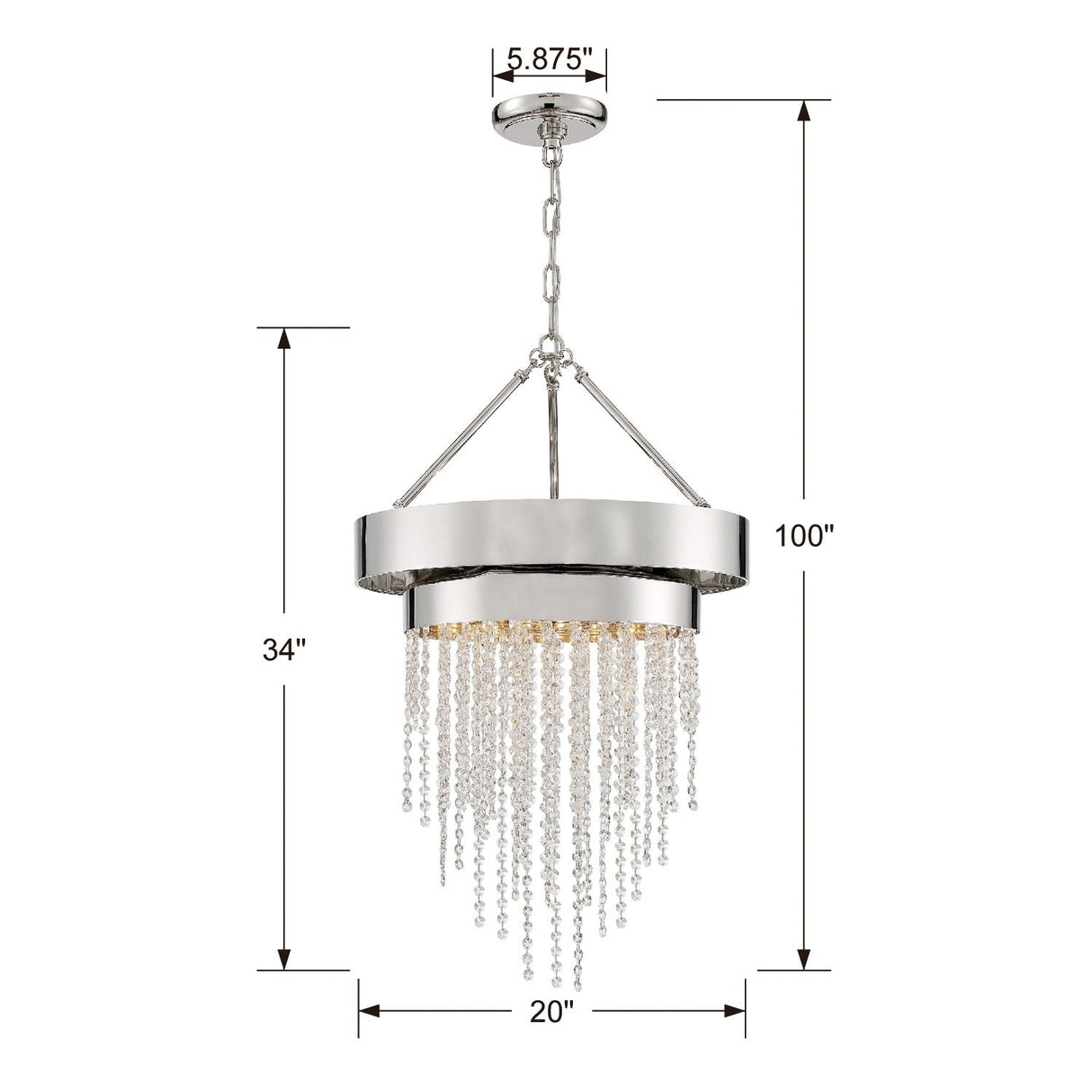 Clarksen 5 Light Polished Nickel Chandelier CLA-A3205-PN-CL-MWP