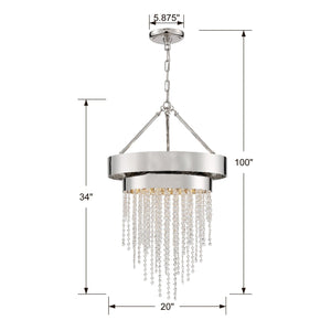 Clarksen 5 Light Polished Nickel Chandelier CLA-A3205-PN-CL-MWP