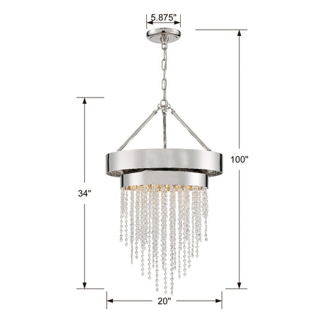 Clarksen 5 Light Polished Nickel Chandelier CLA-A3205-PN-CL-MWP