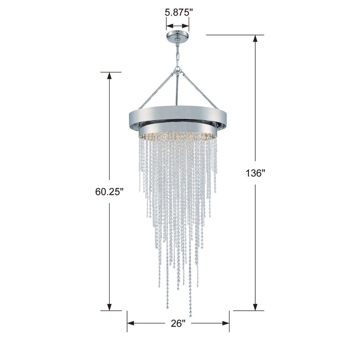 Clarksen 6 Light Polished Nickel Chandelier CLA-A3207-PN-CL-MWP