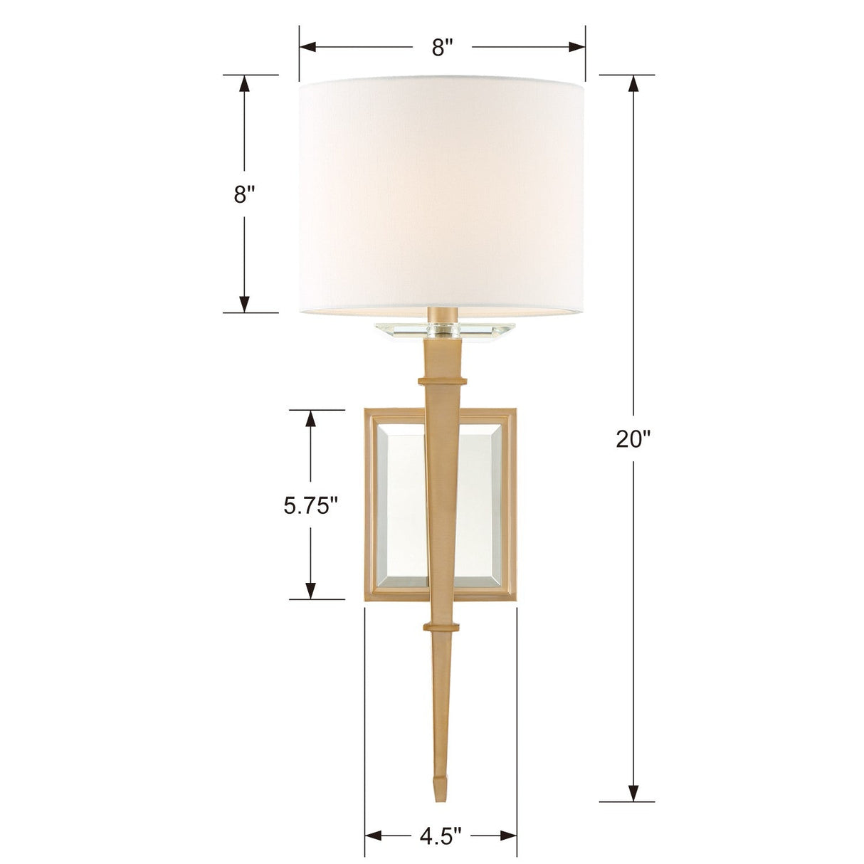 Clifton 1 Light Aged Brass Sconce CLI-231-AG