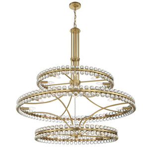 Clover 24 Light Aged Brass Chandelier CLO-8000-AG