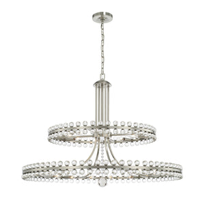 Clover 24 Light Brushed Nickel Two Tier Chandelier CLO-8890-BN