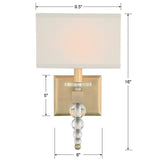 Clover 1 Light Aged Brass Sconce CLO-8892-AG