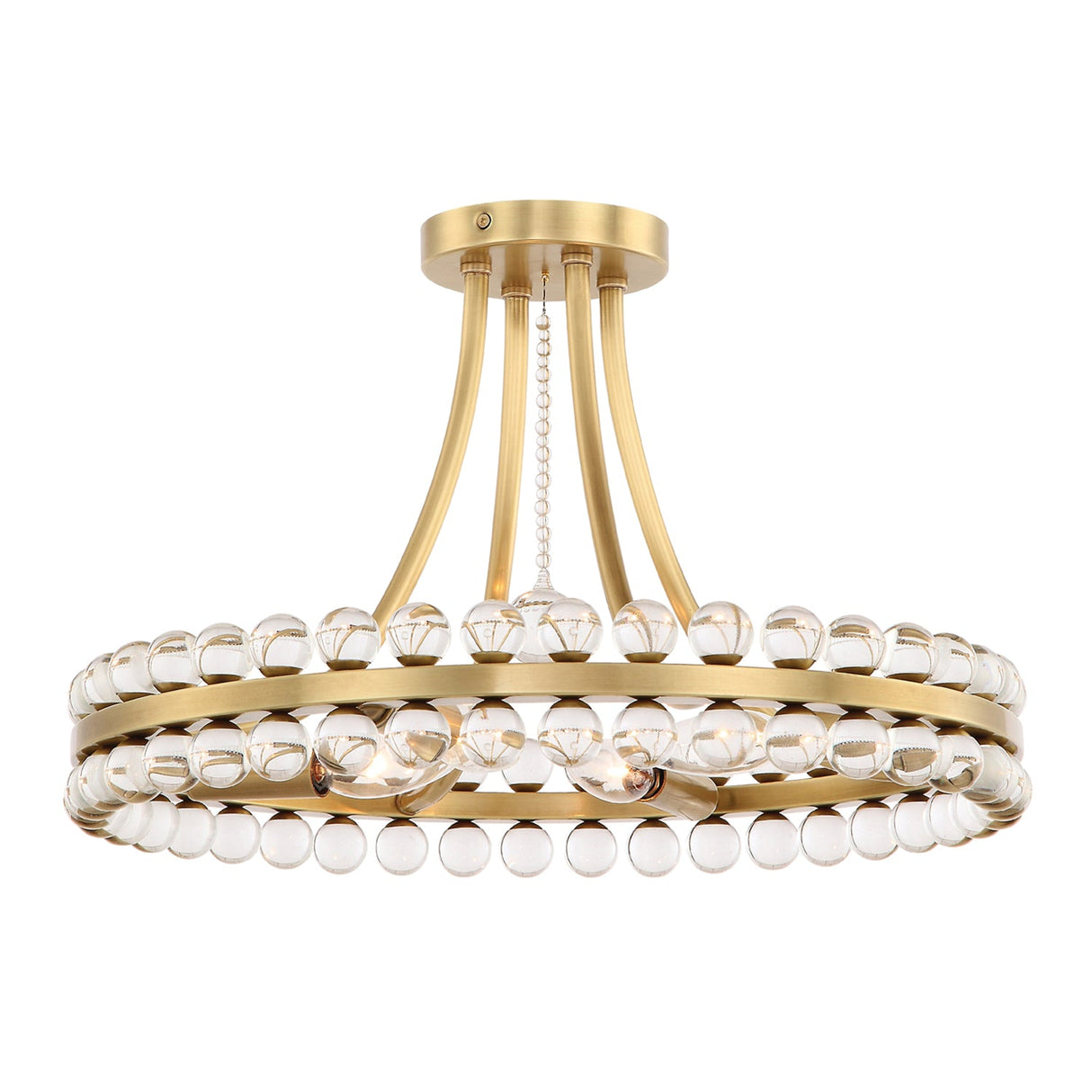 Clover 4 Light Aged Brass Semi Flush Mount CLO-8894-AG