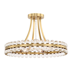 Clover 4 Light Aged Brass Semi Flush Mount CLO-8894-AG