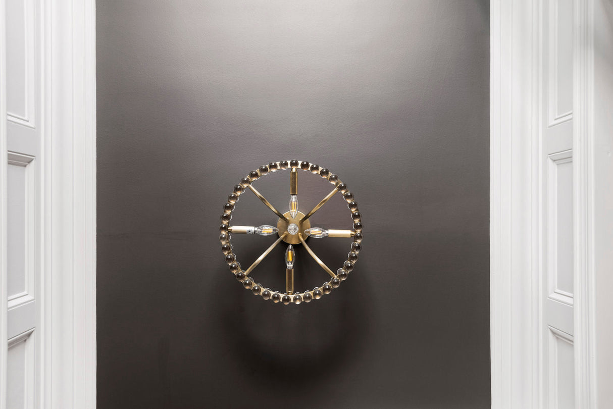 Clover 4 Light Aged Brass Semi Flush Mount CLO-8894-AG