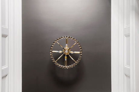 Clover 4 Light Aged Brass Semi Flush Mount CLO-8894-AG