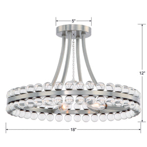 Clover 4 Light Aged Brass Semi Flush Mount CLO-8894-AG