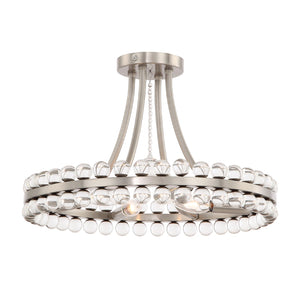 Clover 4 Light Aged Brass Semi Flush Mount CLO-8894-AG