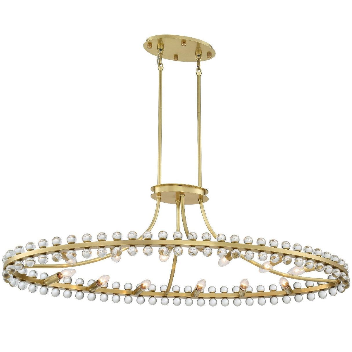 Clover 12 Light Aged Brass Chandelier CLO-8897-AG