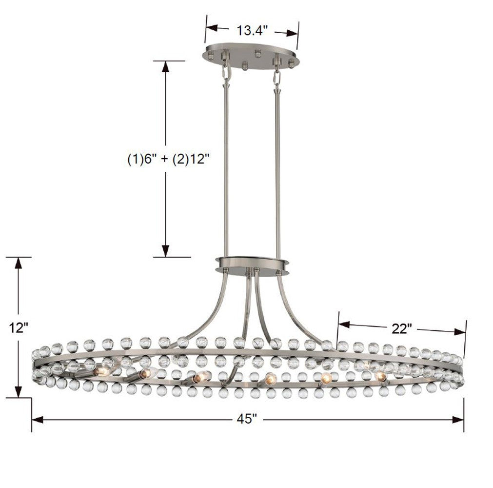 Clover 12 Light Aged Brass Chandelier CLO-8897-AG