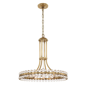 Clover 8 Light Aged Brass Chandelier CLO-8898-AG