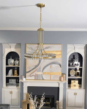 Clover 8 Light Aged Brass Chandelier CLO-8898-AG