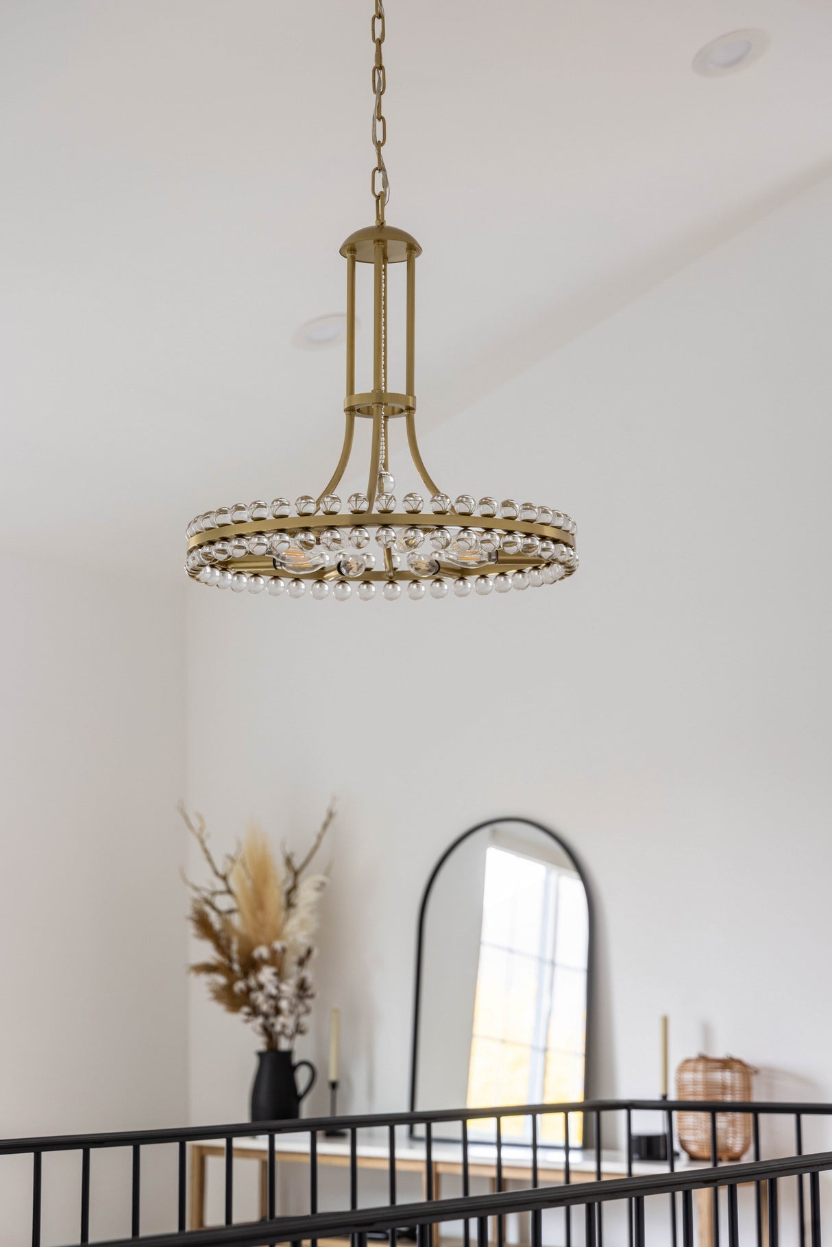 Clover 8 Light Aged Brass Chandelier CLO-8898-AG