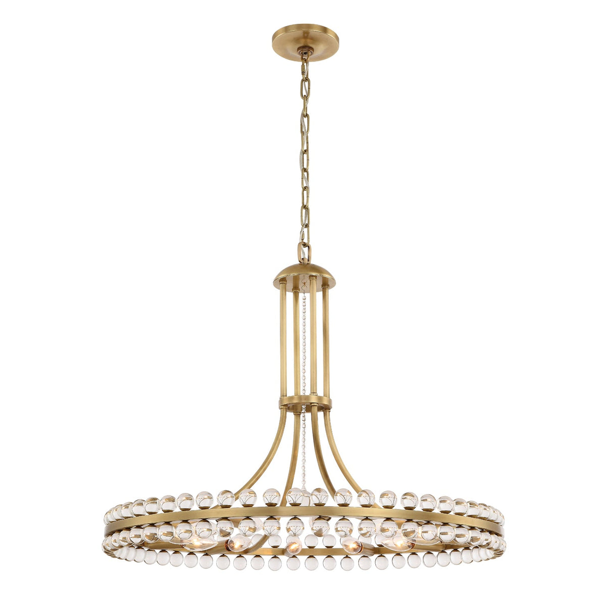 Clover 12 Light Aged Brass Chandelier CLO-8899-AG