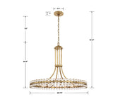 Clover 12 Light Aged Brass Chandelier CLO-8899-AG