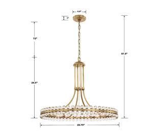 Clover 12 Light Aged Brass Chandelier CLO-8899-AG