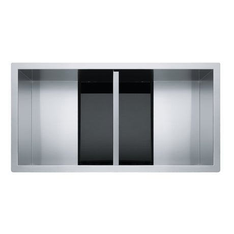 FRANKE CLV120-33 Crystal 32.5-in. x 19.0-in. 16 Gauge Stainless Steel Undermount Double Bowl Kitchen Sink - CLV120-33 In Diamond