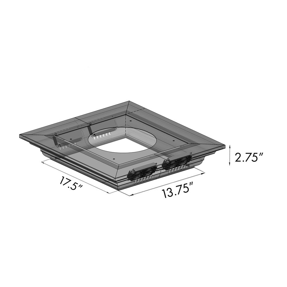 ZLINE Island Mount Range Hood in Stainless Steel with Built-in CrownSound Bluetooth Speakers (KE2iCRN-BT)