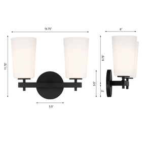 Colton 2 Light Aged Brass Bathroom Vanity COL-102-AG