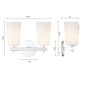 Colton 2 Light Aged Brass Bathroom Vanity COL-102-AG