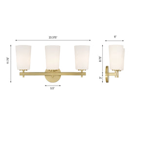 Colton 3 Light Aged Brass Bathroom Vanity COL-103-AG