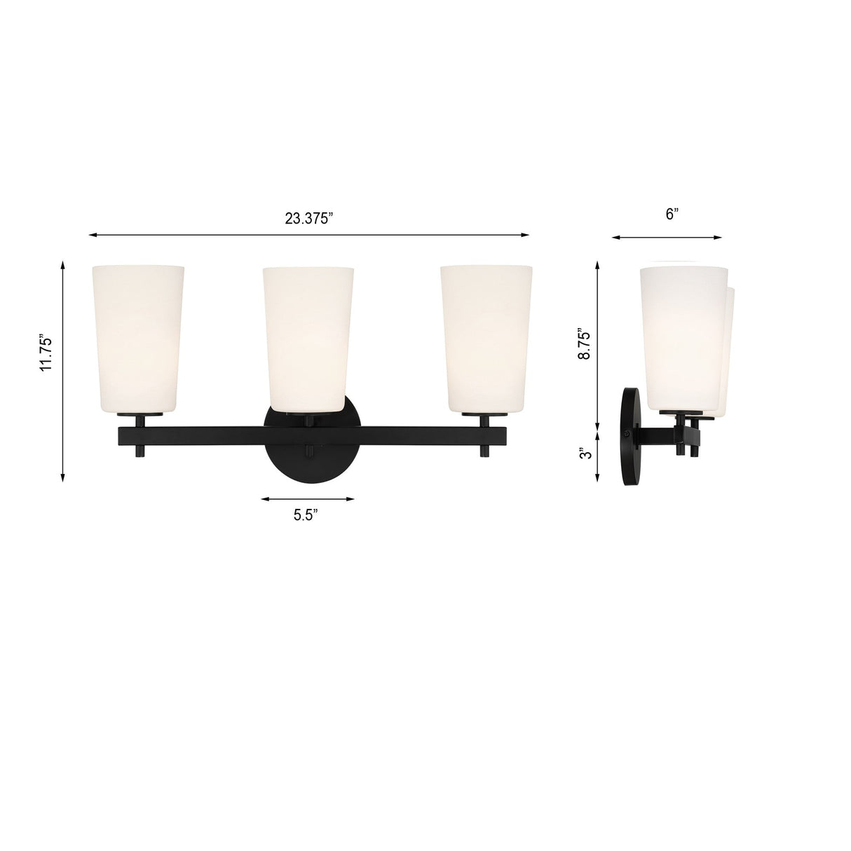 Colton 3 Light Aged Brass Bathroom Vanity COL-103-AG