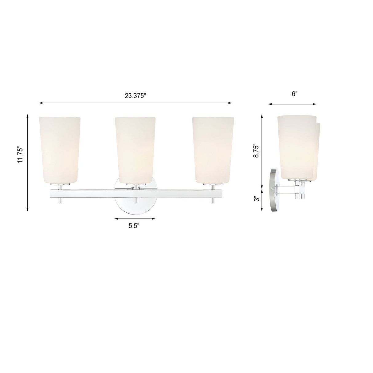 Colton 3 Light Aged Brass Bathroom Vanity COL-103-AG