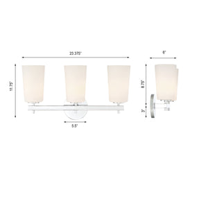 Colton 3 Light Aged Brass Bathroom Vanity COL-103-AG