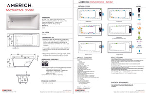 Americh CN6032TA5-BI Concorde 6032 - Tub Only / Airbath 5 - Biscuit
