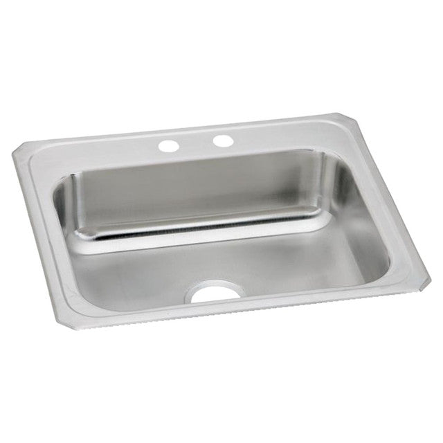 Elkay CR25222 Celebrity Stainless Steel, 25" x 22" x 7", 2-Hole Single Bowl Drop-in Sink