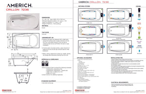 Americh CR7236TA5-BI Crillon 7236 - Tub Only / Airbath 5 - Biscuit