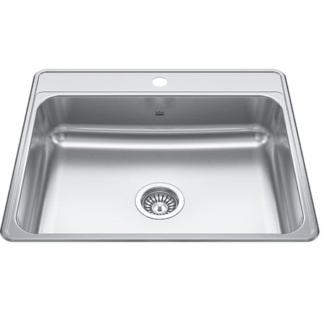 KINDRED CSLA2522-7-1N Creemore 25-in LR x 22-in FB x 7-in DP Drop In Single Bowl 1-Hole Stainless Steel Kitchen Sink In Commercial Satin Finish