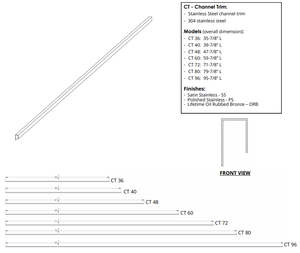 Infinity Drain CT 60 Stainless Steel Channel Trim 60"