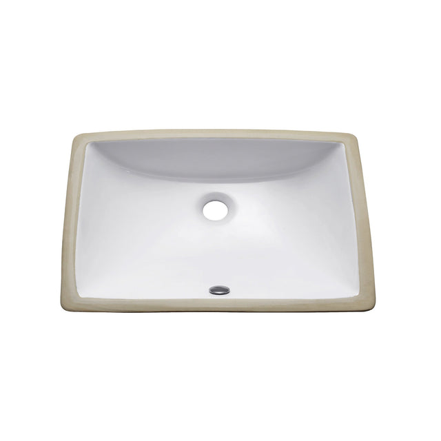 20 in. Undermount Rectangular Vitreous China Sink in White